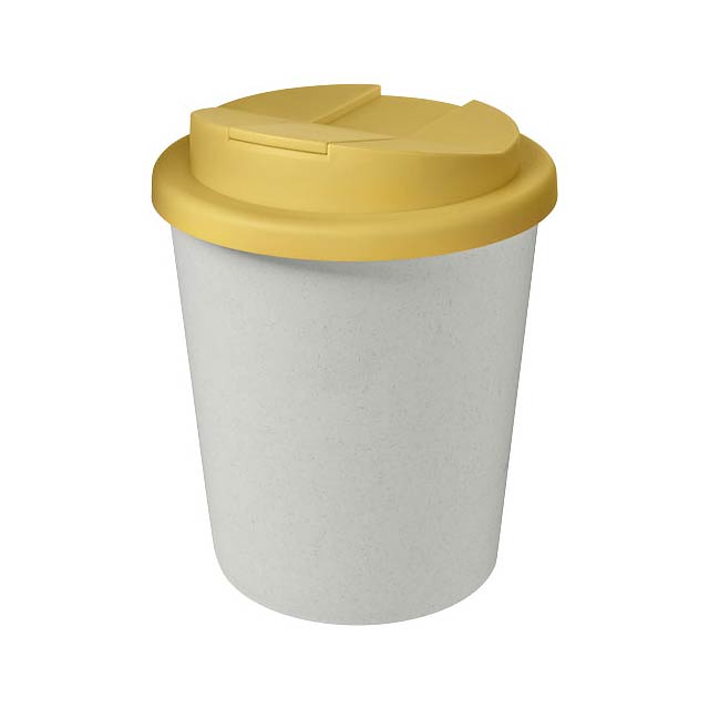 Hrnek z recyklátu o objemu 250 ml s víčkem odolným proti rozlití Americano® Espresso Eco  - žlutá