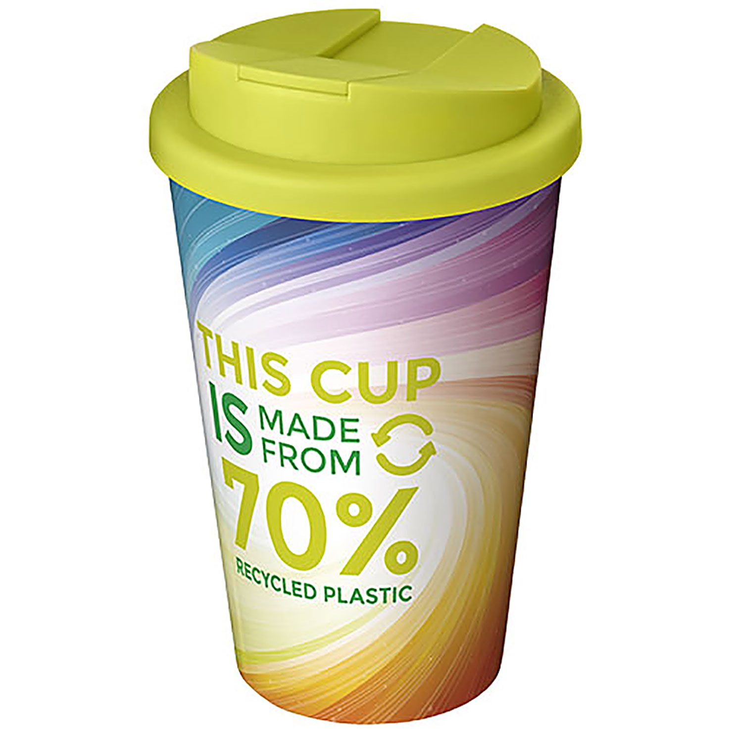 Brite-Americano® Eco 350 ml spill-proof insulated tumbler - lime