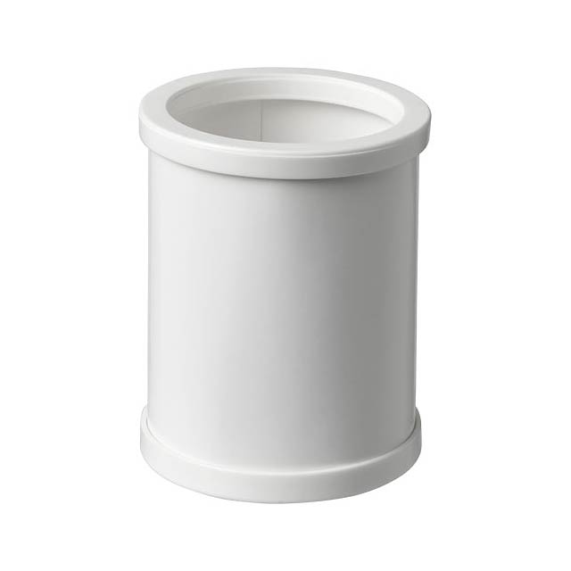 Deva round card pen holder with plastic trim - white