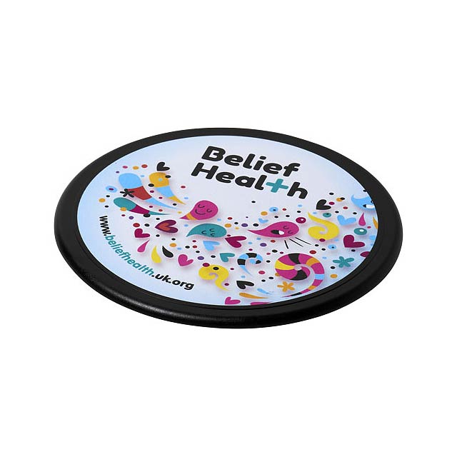 Terran round coaster with 100% recycled plastic - black