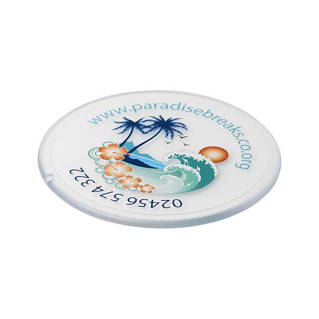 Renzo round plastic coaster - transparent