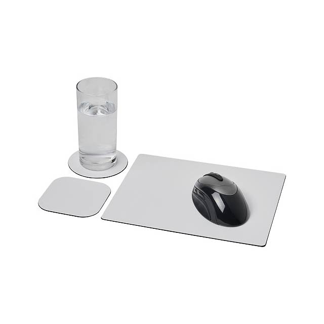 Brite-Mat® mouse mat and coaster set combo 1 - black