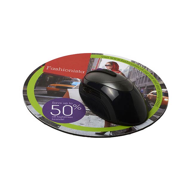 Q-Mat® rundes Mauspad - schwarz