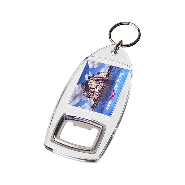 Jibe R1 bottle opener keychain - transparent