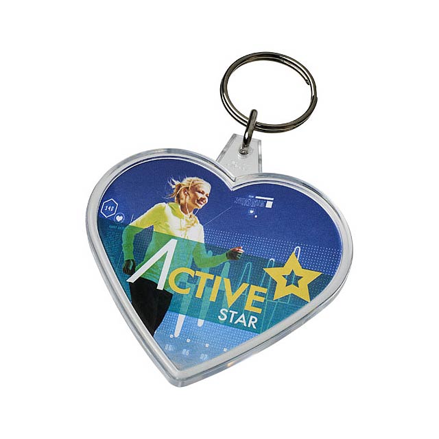 Combo heart-shaped keychain - transparent