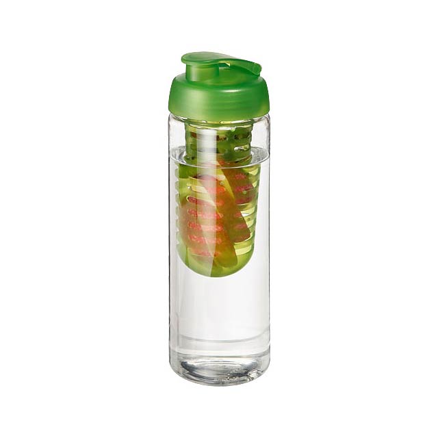 H2O Vibe 850 ml lahev s vyklápěcím víčkem a infuzérem - transparentná