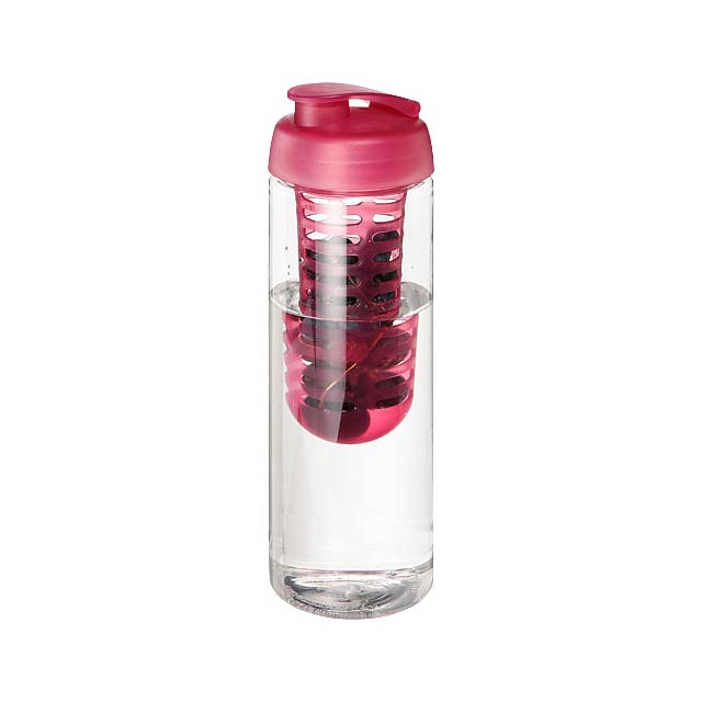H2O Vibe 850 ml lahev s vyklápěcím víčkem a infuzérem - transparentní