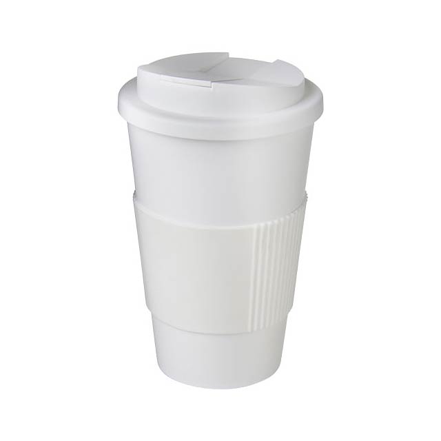 Americano® 350 ml Isolierbecher mit Schutzring & auslaufsicherem Schraubverschluss - Weiß 