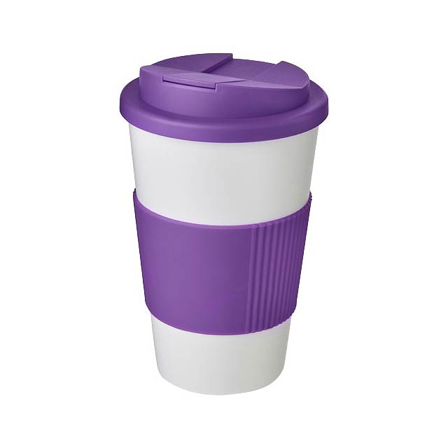 Americano® 350 ml tumbler with grip & spill-proof lid - violet