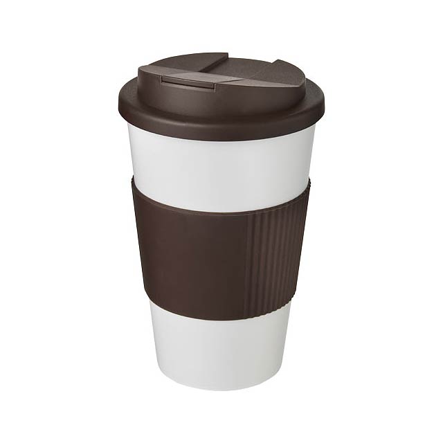 Americano® 350 ml Isolierbecher mit Schutzring & auslaufsicherem Schraubverschluss - Bräune