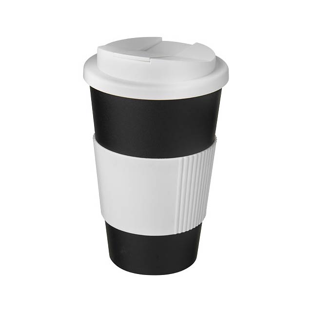 Americano® 350 ml tumbler with grip & spill-proof lid - black