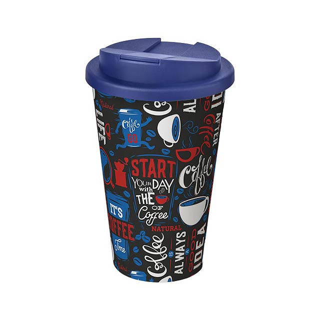 Brite-Americano® 350 ml tumbler with spill-proof lid - blue