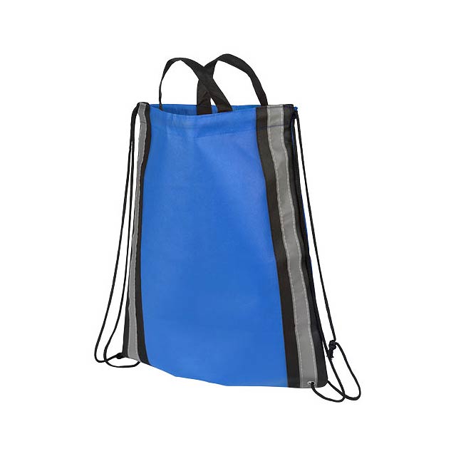 Reflective non-woven drawstring backpack 5L - blue
