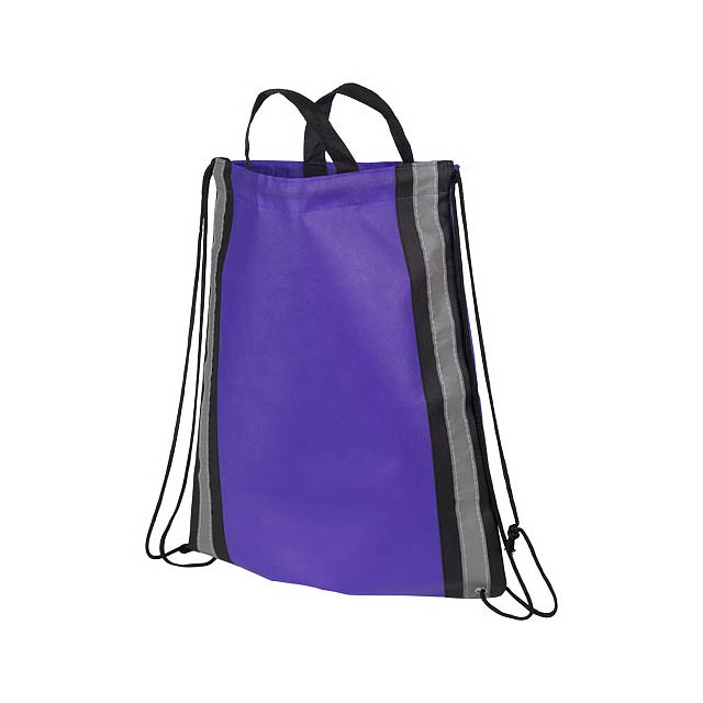 Reflective non-woven drawstring backpack 5L - violet
