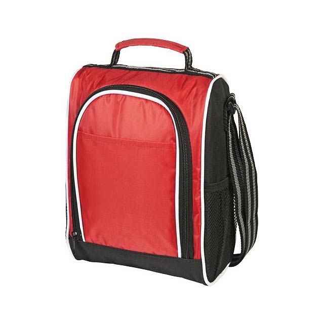 Sporty insulated lunch cooler bag - transparent red