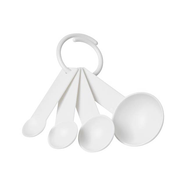 Ness plastic measuring spoon set with 4 sizes - white