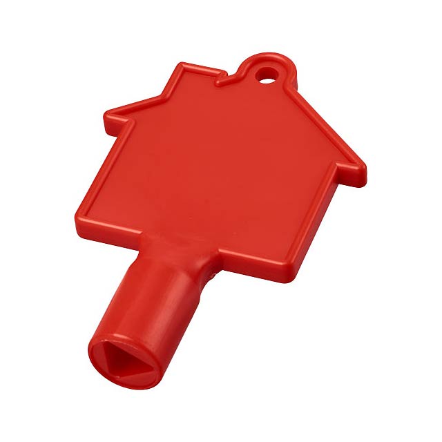 Maximilian house-shaped utility key - transparent red