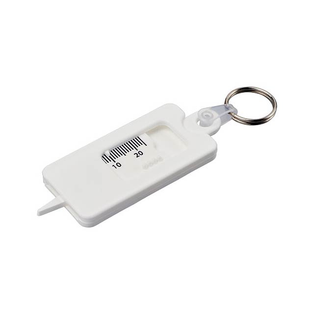 Kym tyre tread check keychain - white