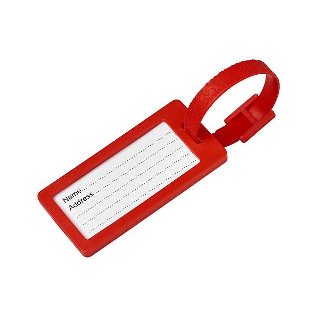 River window luggage tag - transparent red