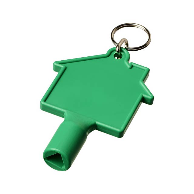 Maximilian house-shaped utility key with keychain - green