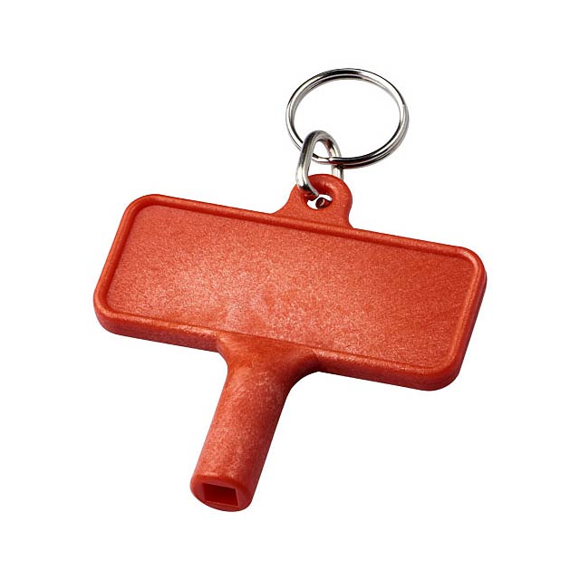 Largo plastic radiator key with keychain - transparent red