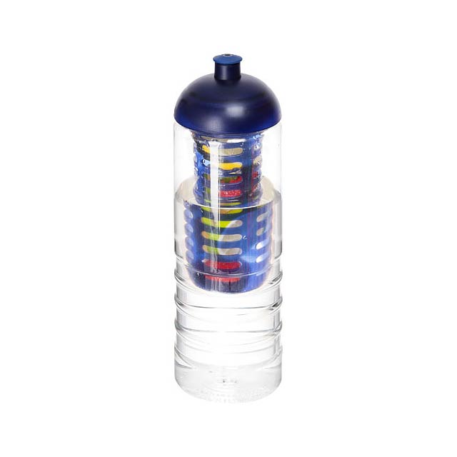 H2O Treble 750 ml lahev s infuzérem a kupolovitým víčkem - transparentná