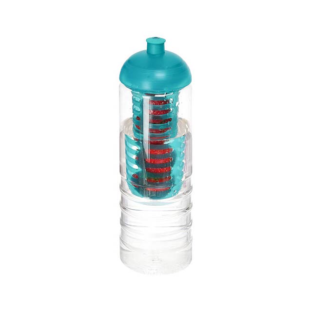 H2O Treble 750 ml lahev s infuzérem a kupolovitým víčkem - transparentná