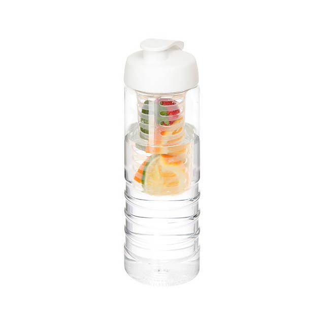 H2O Active® Treble 750 ml Flasche mit Klappdeckel und Infusor - Transparente