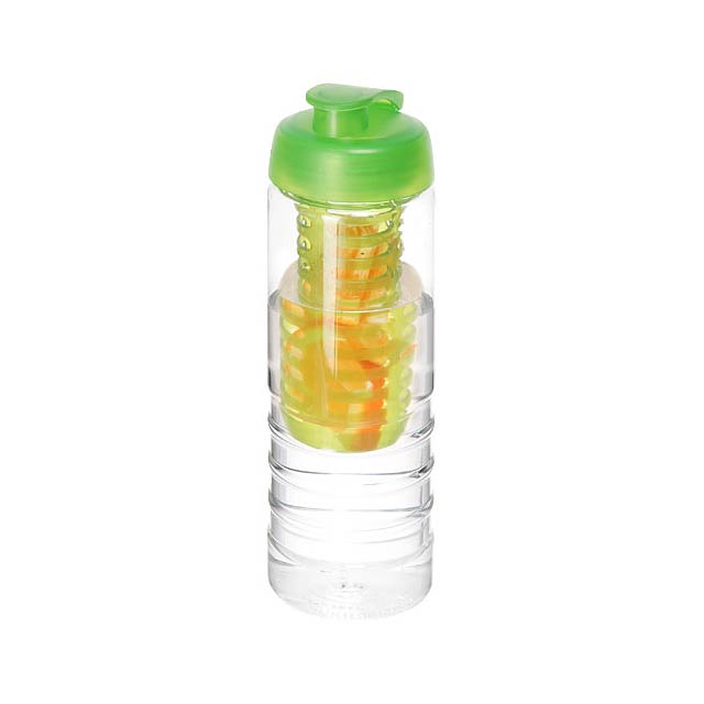 H2O Active® Treble 750 ml Flasche mit Klappdeckel und Infusor - Transparente