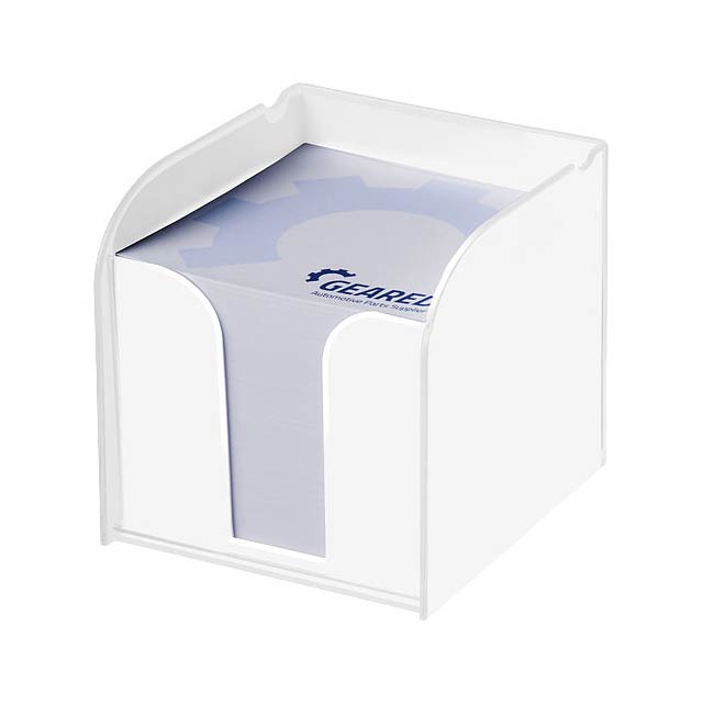 Vessel large memo block and holder - white