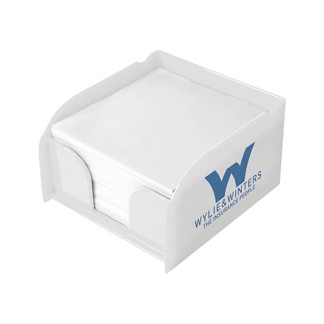 Vessel medium memo block and holder - white