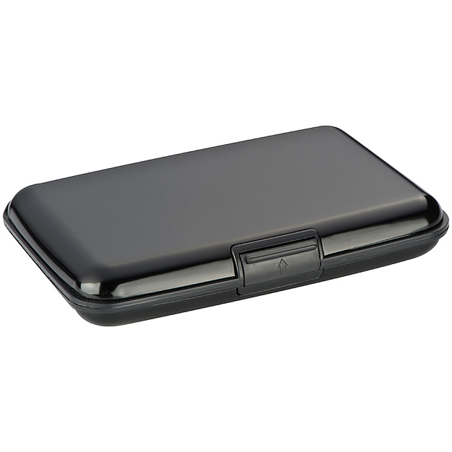 Hard cover business card holder - black