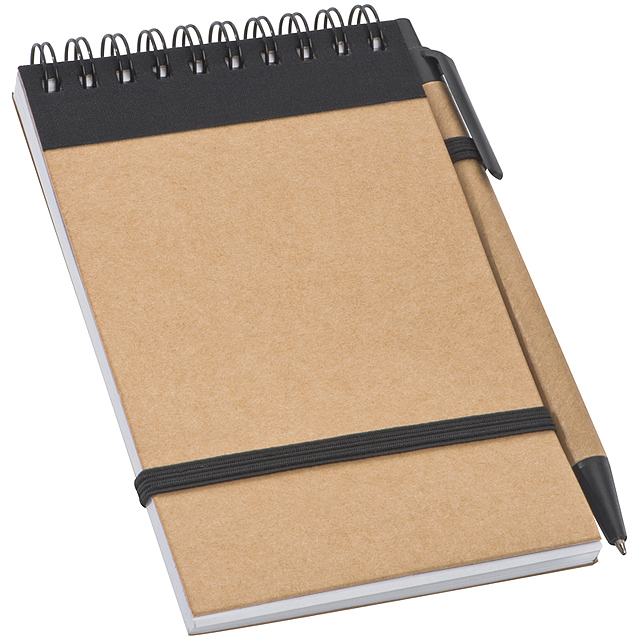 Notebook with ball pen - black