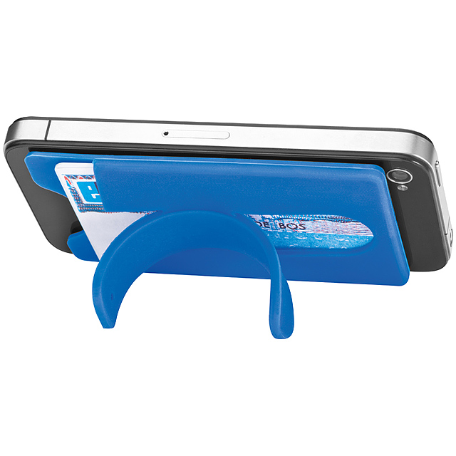 Smartphone Kartenhalter mit integriertem Ständer - blau