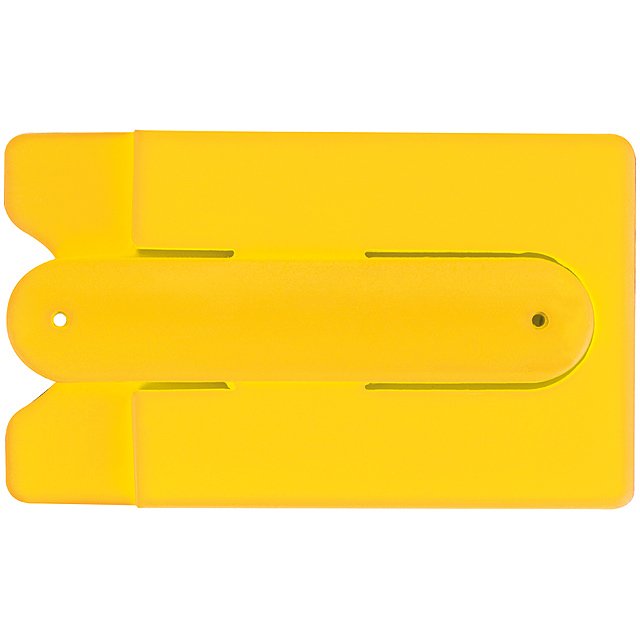 smartphone wallet with integrated stand - yellow