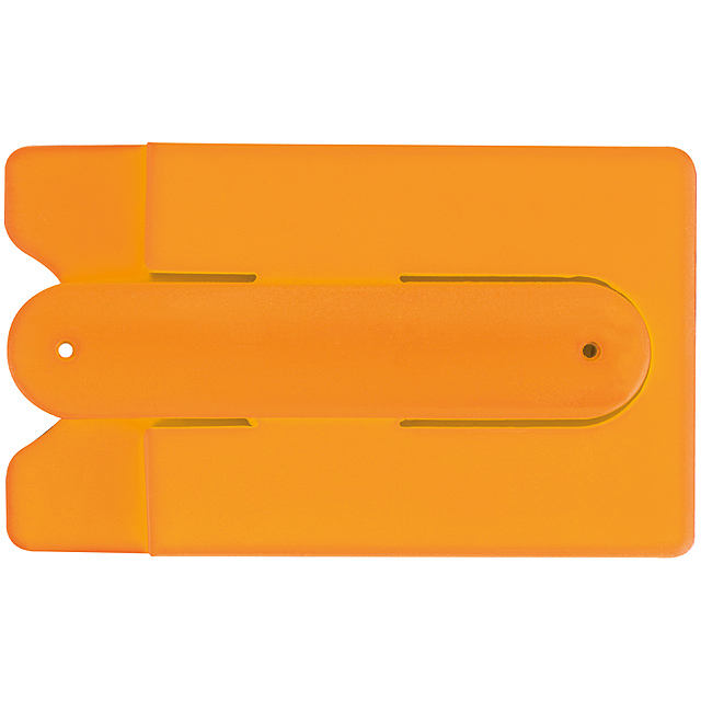 smartphone wallet with integrated stand - orange
