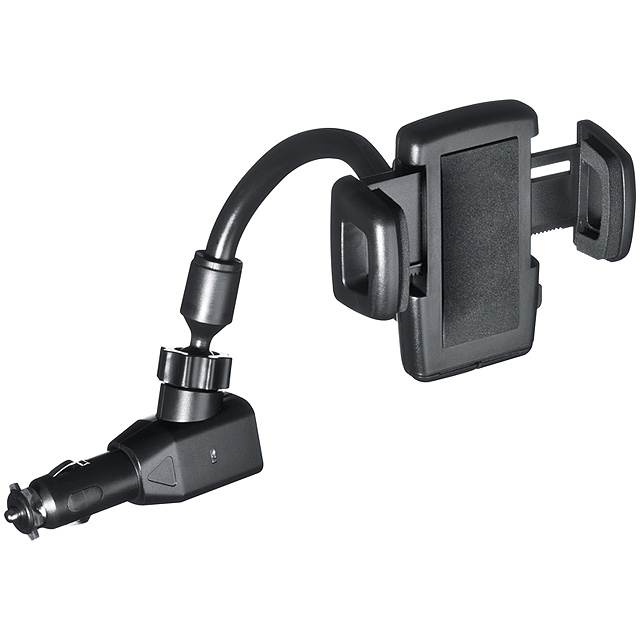 Mobile phone holder with charger - black