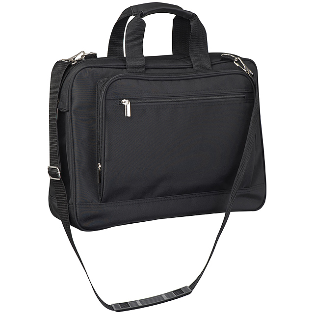 Microfibre business bag with padded laptop compartment - black