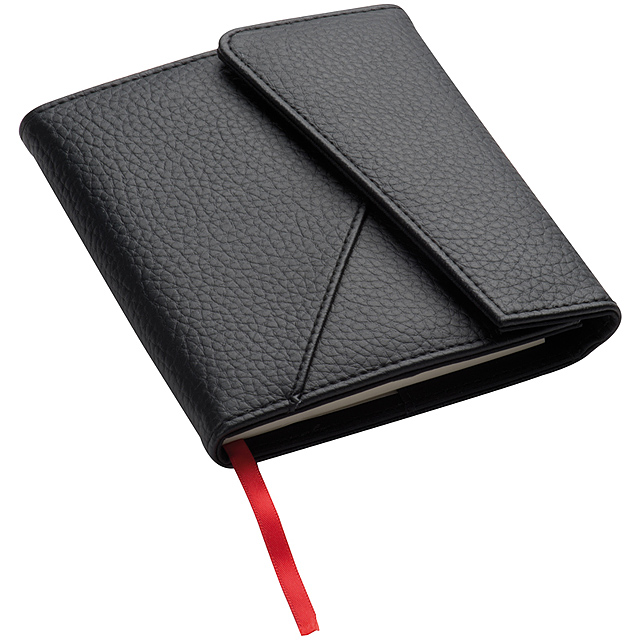 A6 notebook made of leather - black