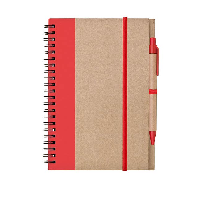 Notebook - notebook with pencil LIBRO A5 - red