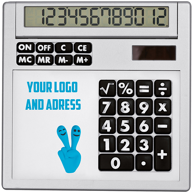 Own design calculator with insert - white