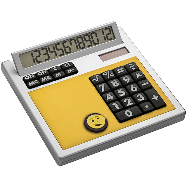 Own design calculator with insert - yellow