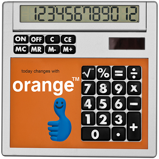 Tischrechner Eigendesign mit Einleger - Orange