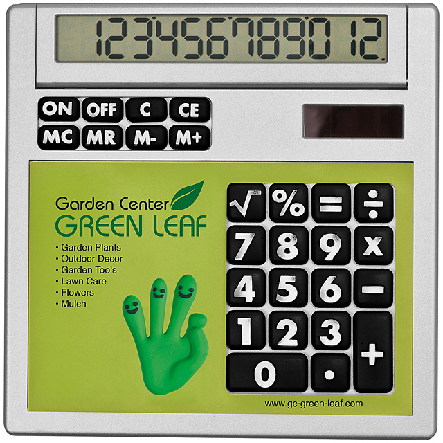 Own design calculator with insert - lime