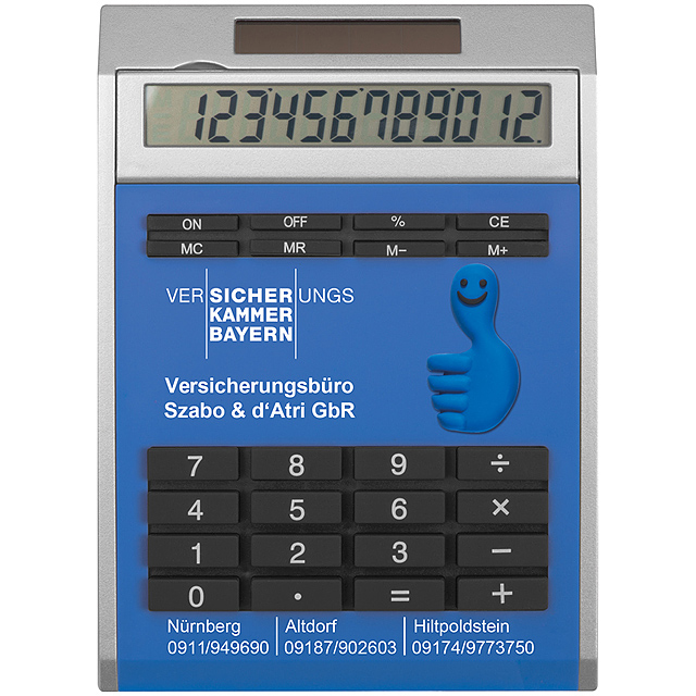 Own design calculator with insert, small - blue