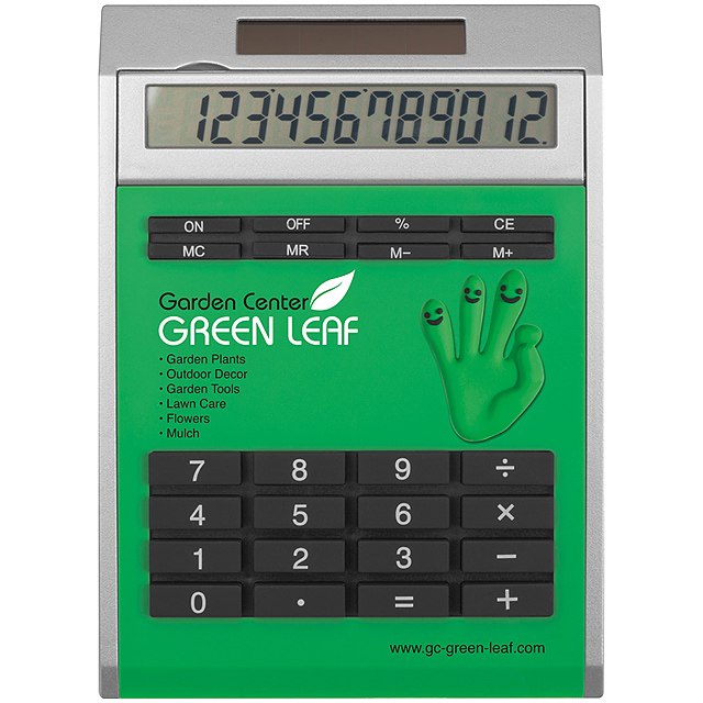Own design calculator with insert, small - green