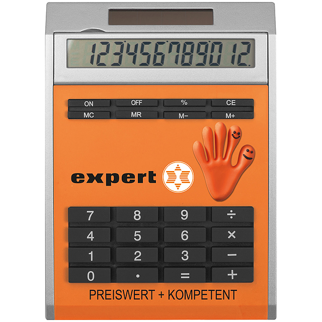 Own design calculator with insert, small - orange
