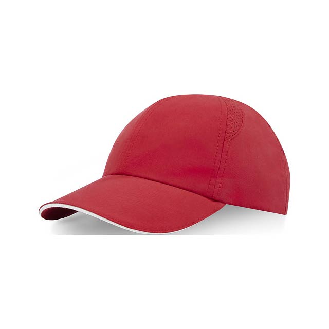 Morion 6 panel GRS recycled cool fit sandwich cap - transparent red