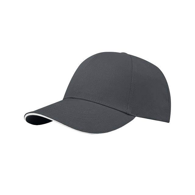 Topaz 6 panel GRS recycled sandwich cap - grey