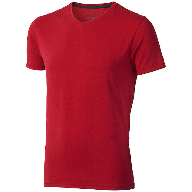 Kawartha short sleeve men's GOTS organic V-neck t-shirt - red